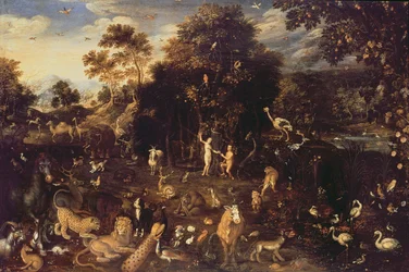 The Garden of Eden with Adam and Eve